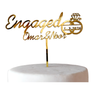 Engagement cake topper
